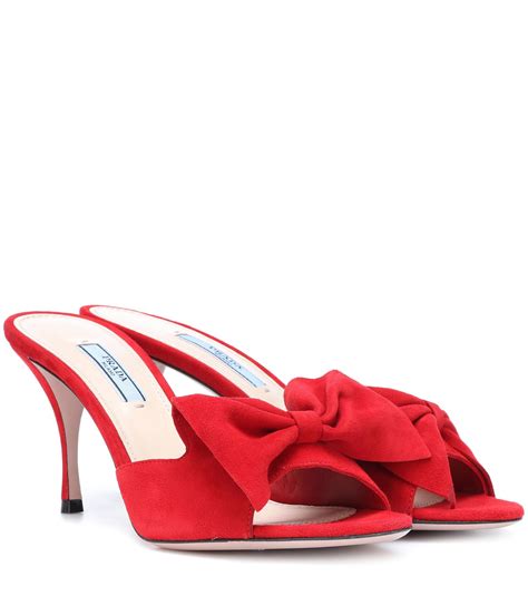 prada bow mules flat|women's prada mules.